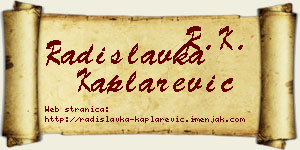 Radislavka Kaplarević vizit kartica